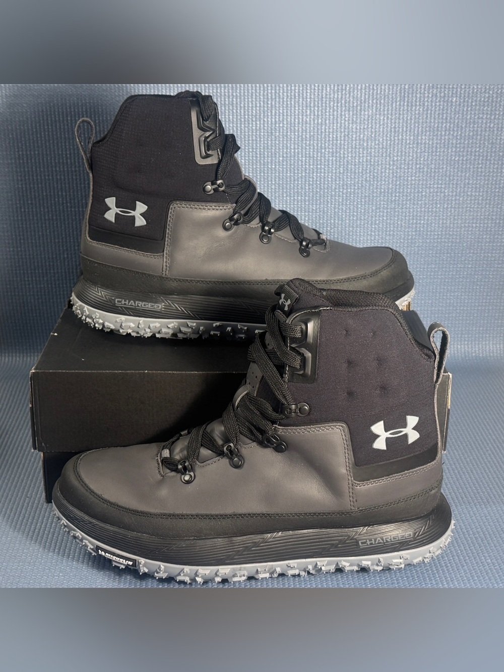 Under Armour Men’s UA Fat Tire Govie Grey Black Michelin Boots 1299193-100 Sz 11